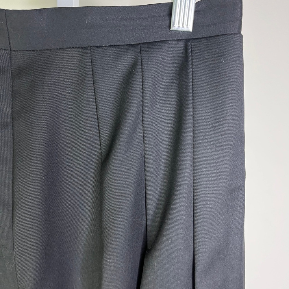 Vintage Skirt Pleated Italy Midi Wool Dark Academia Quiet Luxury Corporate Goth - Picture 3 of 11